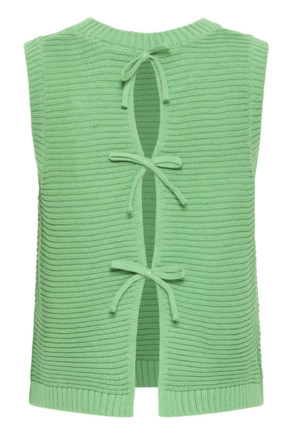 ICHI - DOTTIES - Knitted bow back sleeveless top