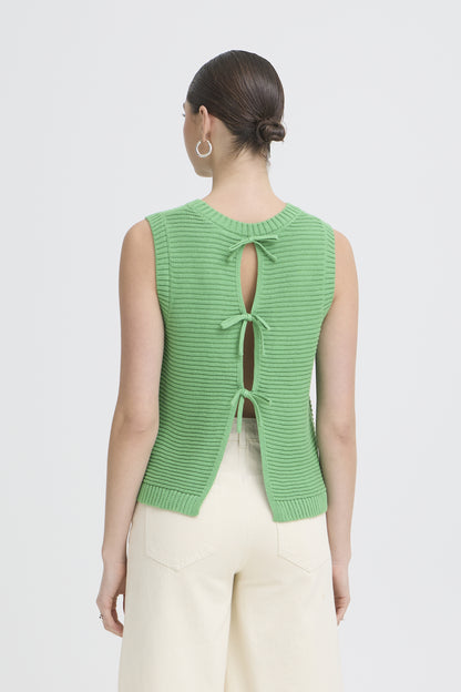 ICHI - DOTTIES - Knitted bow back sleeveless top