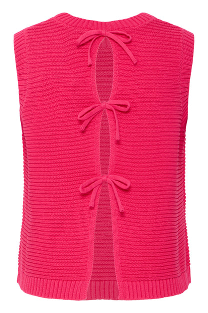 ICHI - DOTTIES - Knitted bow back sleeveless top