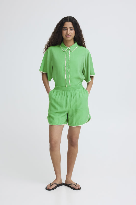 ICHI - LENI - Scalloped edge shorts