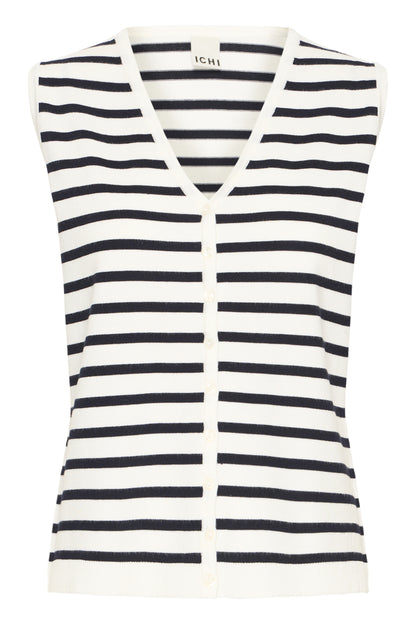 ICHI - LULS - Stripe knitted waistcoat