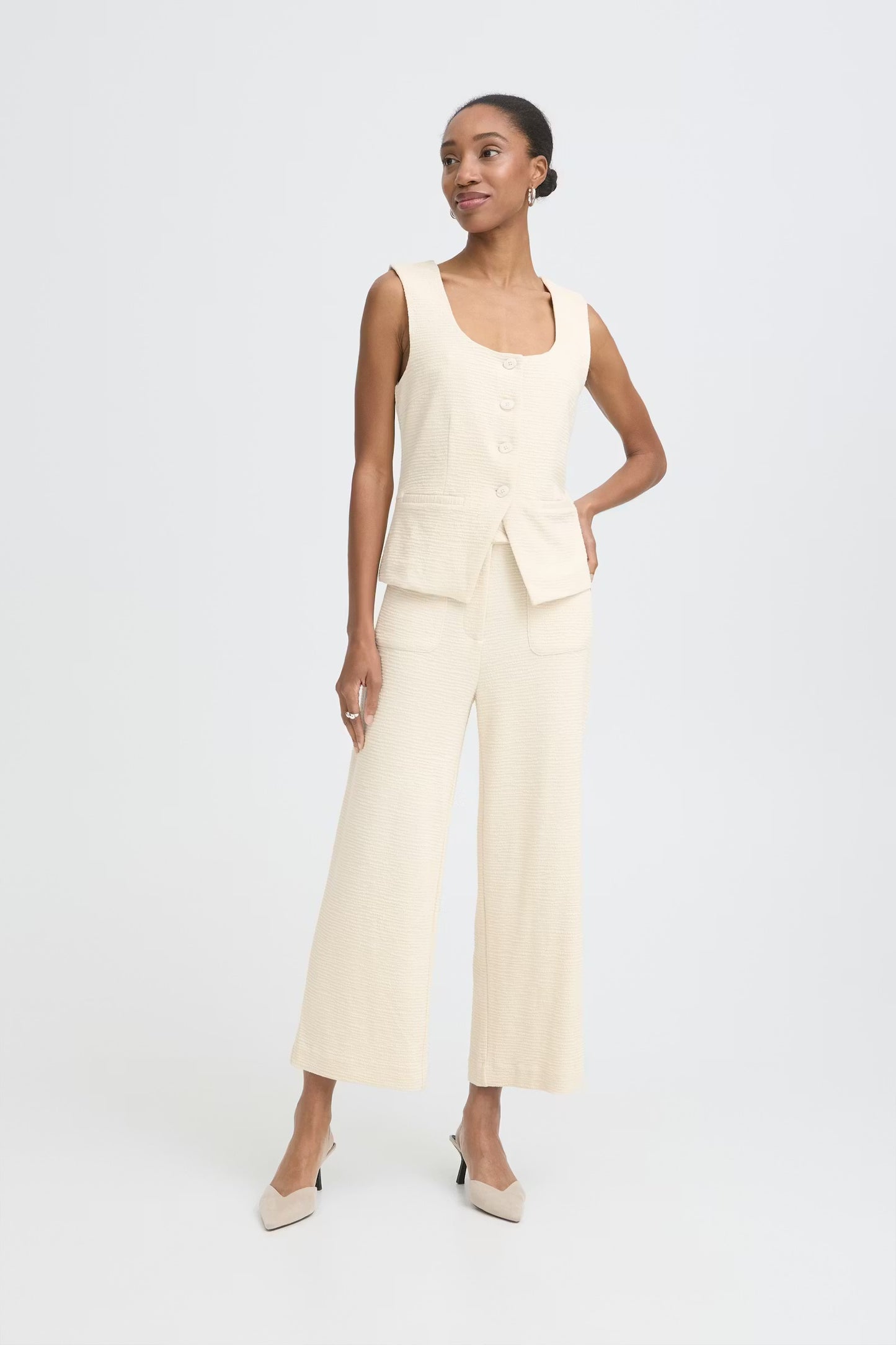 ICHI - KATE LUMINA - Textured button front waistcoat