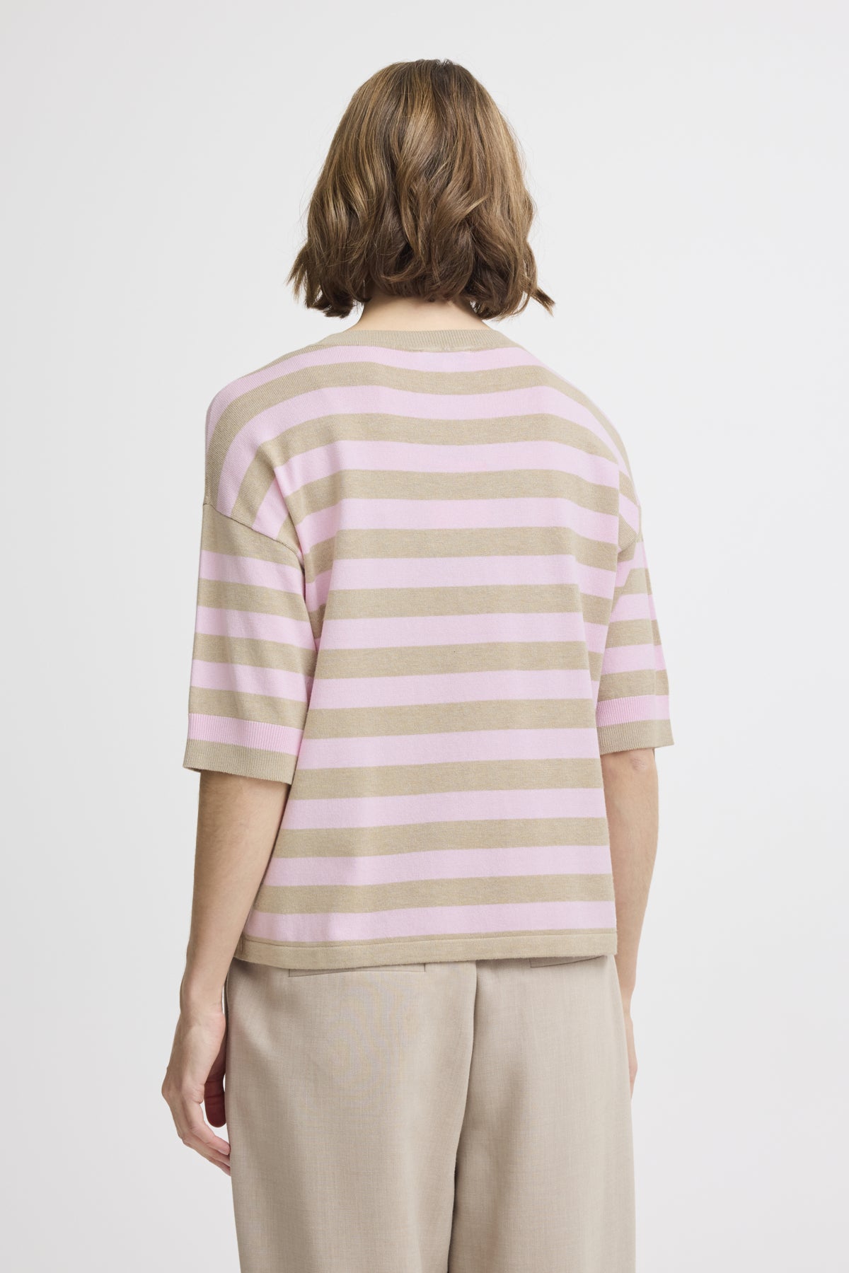 B.Young - MMORLA SS - Stripe short sleeve knitted top