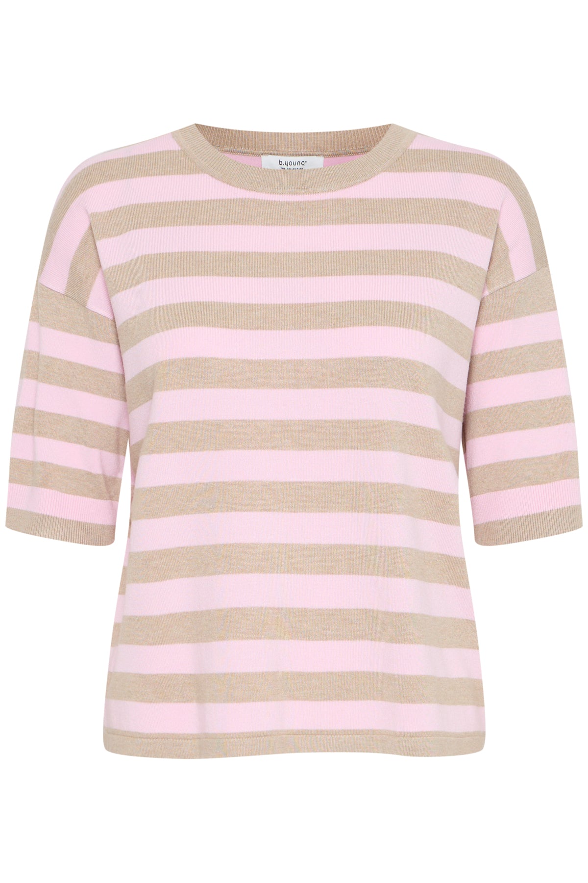 B.Young - MMORLA SS - Stripe short sleeve knitted top