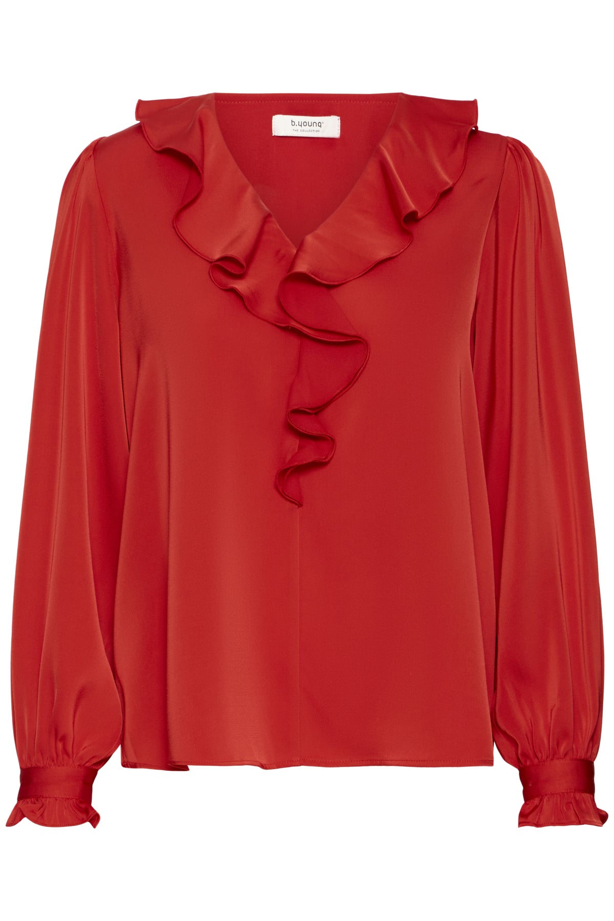 B.Young - FLAIR - Ruffle front satin top