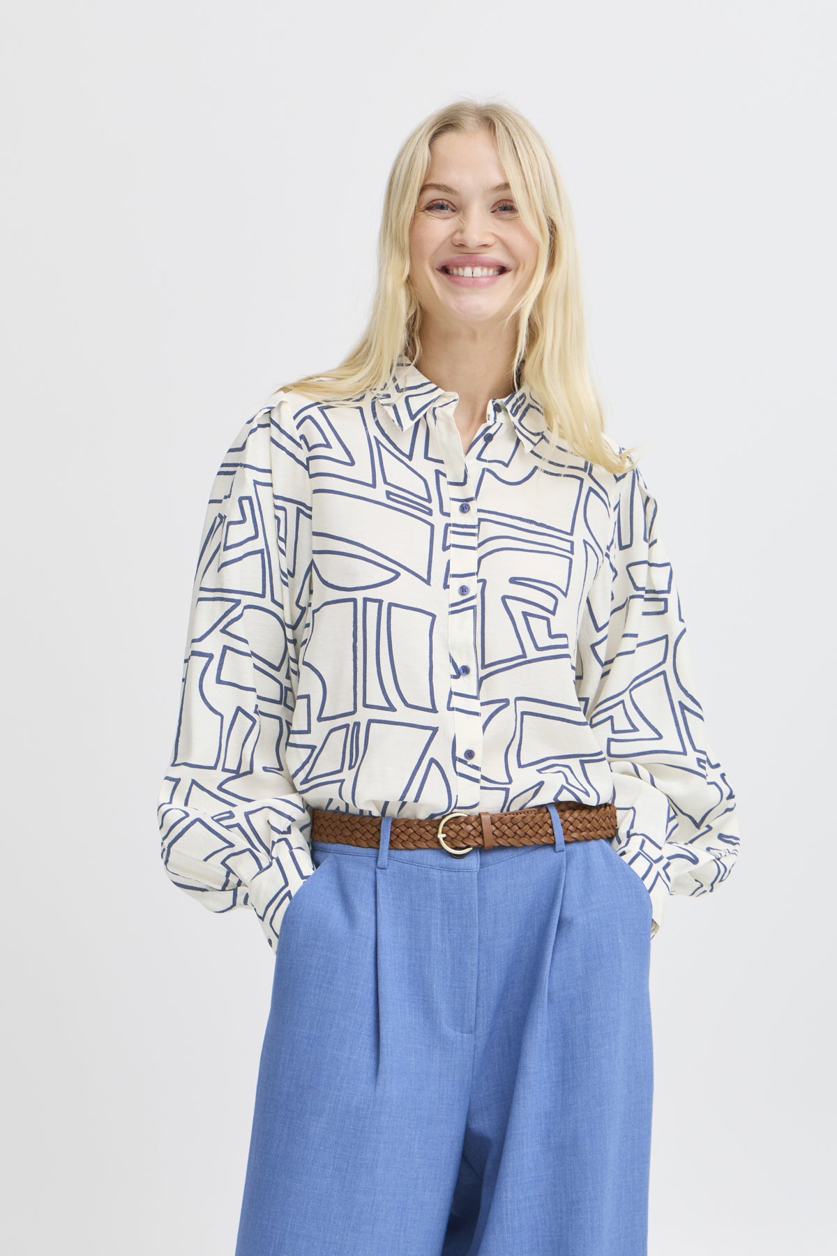 B.Young - ILYA - Printed button front shirt