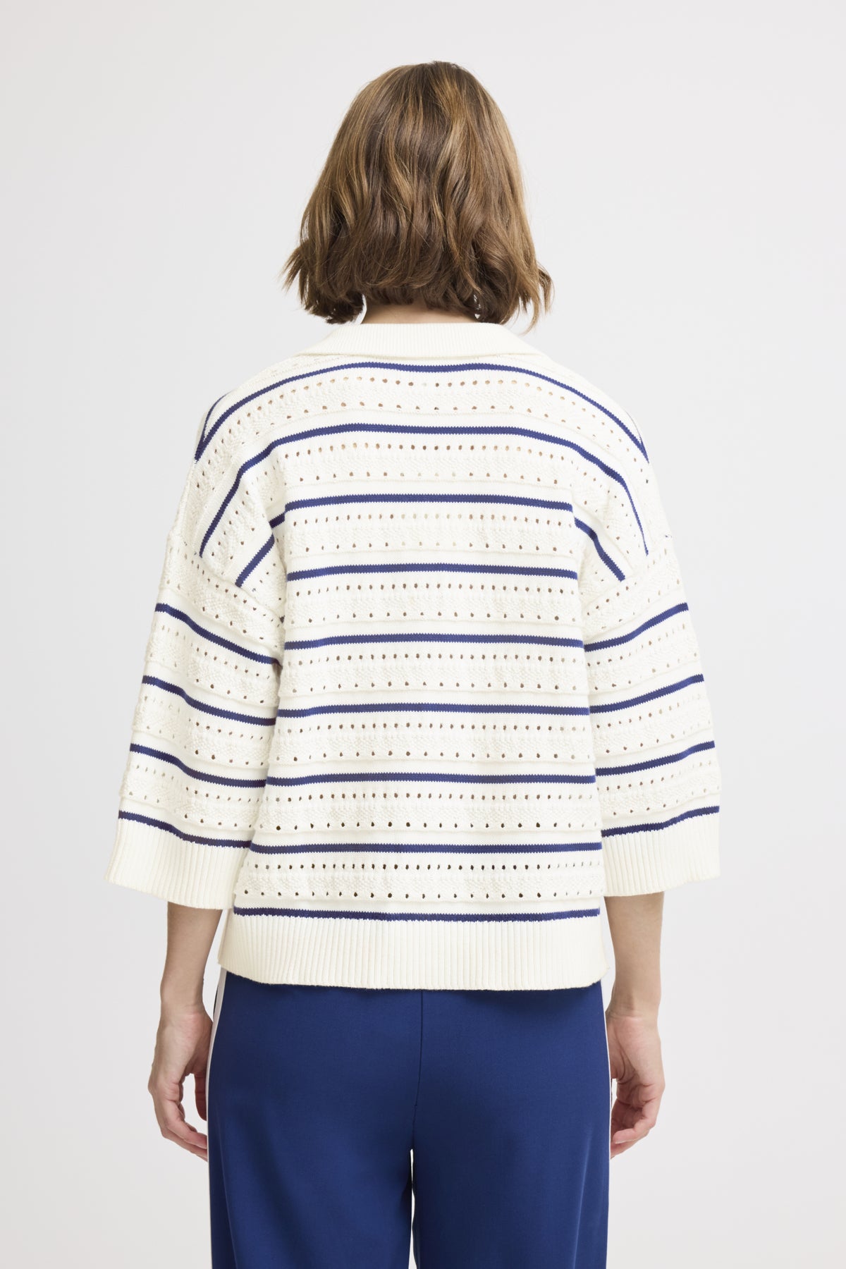 B.young - MADALENA - Collared stripe knitted jumper