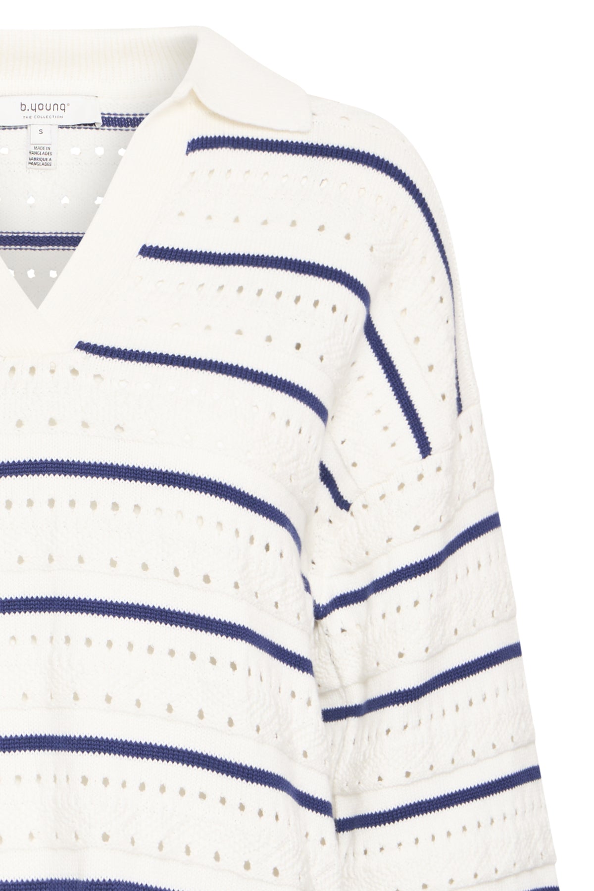 B.young - MADALENA - Collared stripe knitted jumper