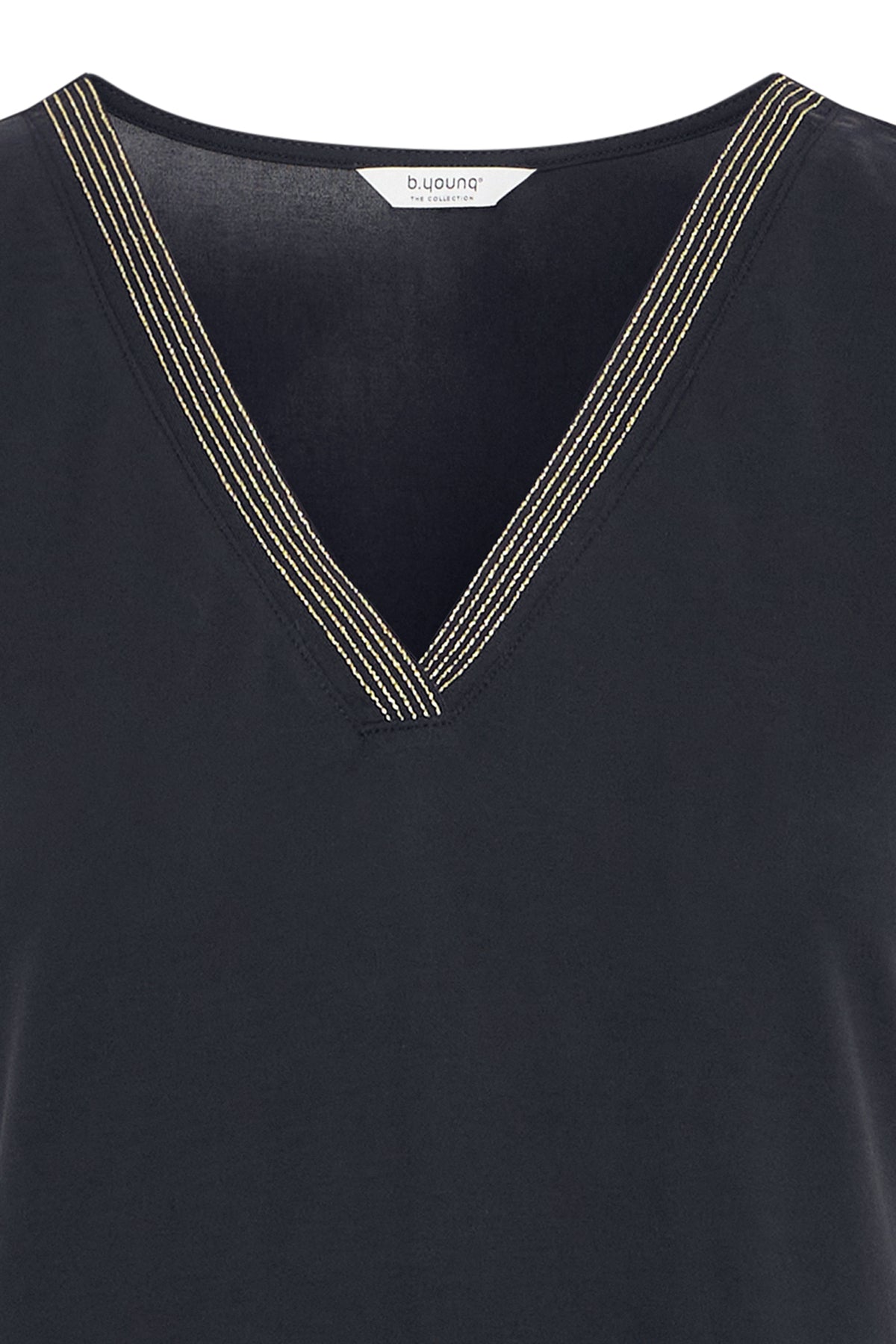 B.Young - PERL - V.Neck gold thread detail t.shirt