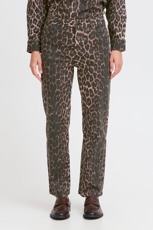 B.Young - KENNA - Leopard print straight jeans