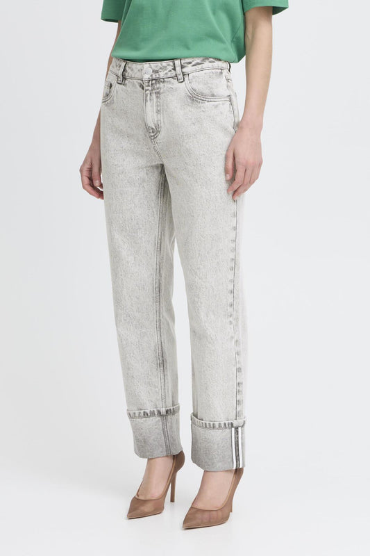 B.Young - KEFFINI - High waist turn up ankle length jeans