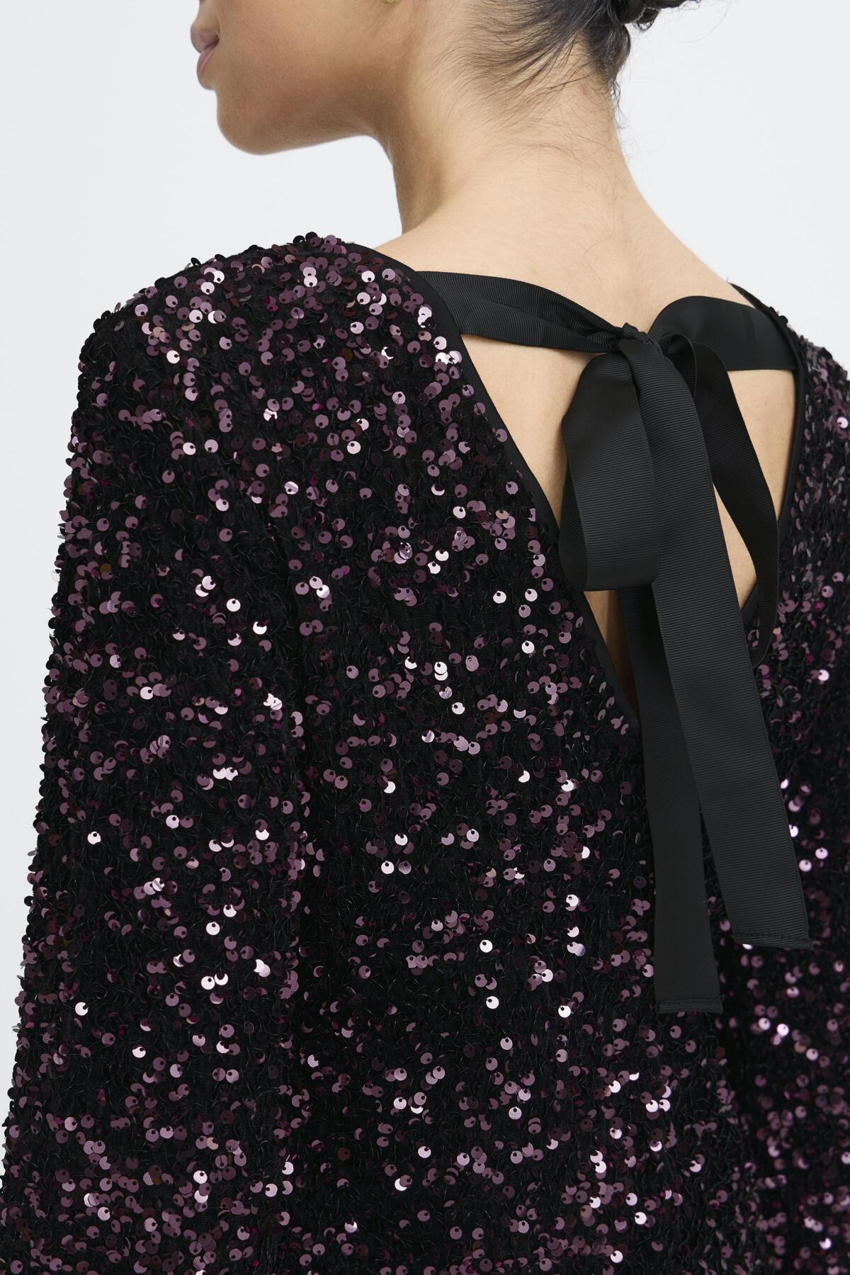 B.Young - PAILLET - Sequin bow back dress