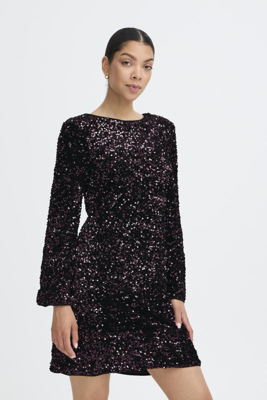 B.Young - PAILLET - Sequin bow back dress