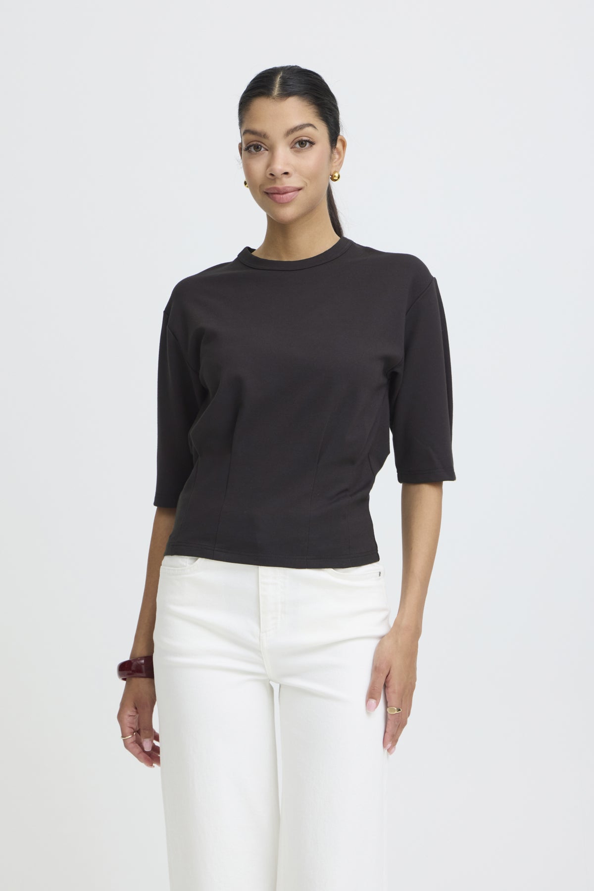 B.Young - SEANO - Tuck detail super soft top in Black