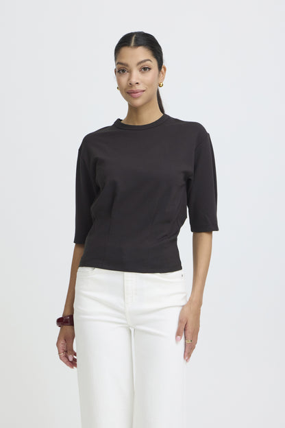 B.Young - SEANO - Tuck detail super soft top in Black