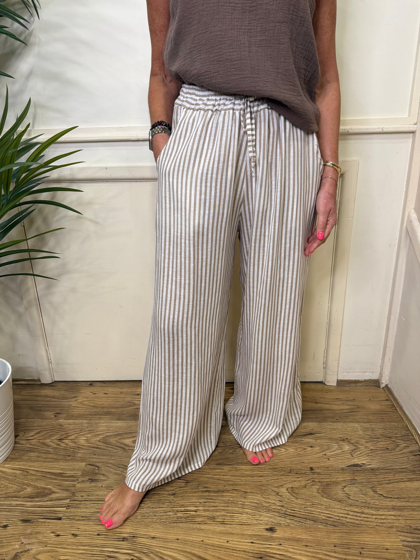 ESTHER - Wide stripe trousers