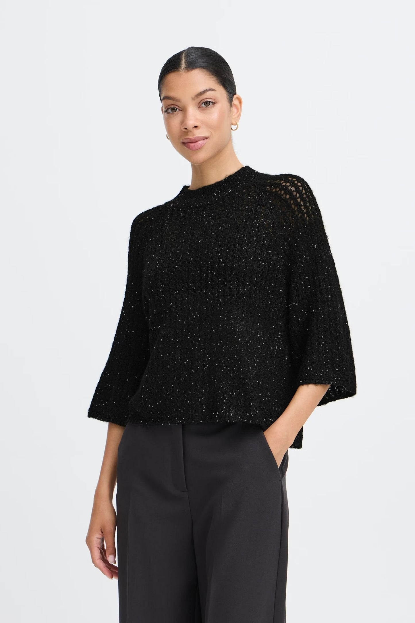 B.Young - OLIVA - Sparkle knitted top