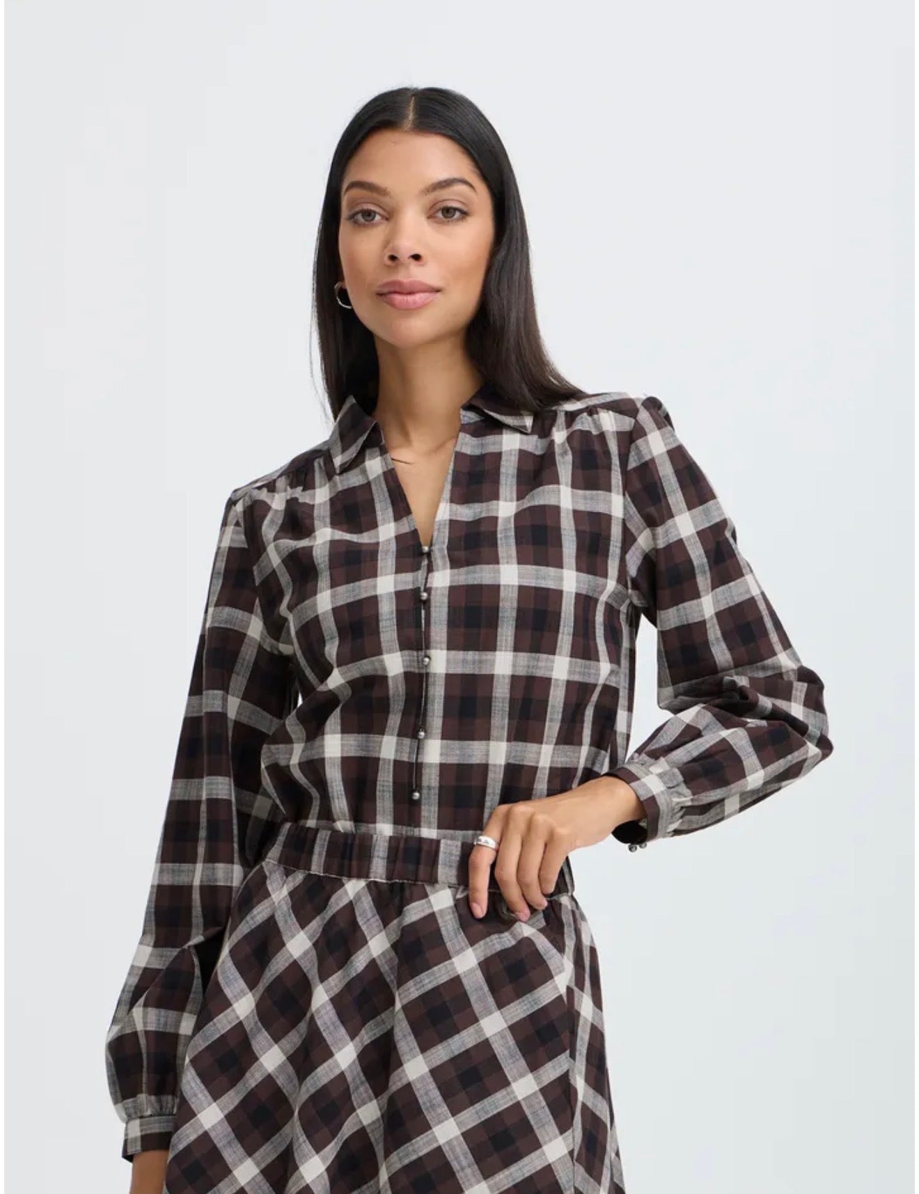 B.Young - FLANNY - Checked collared shirt