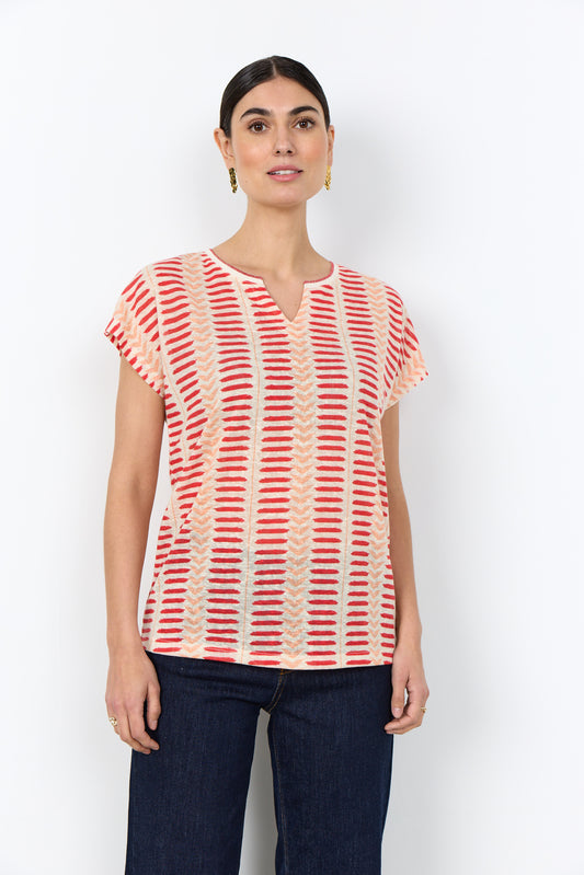 Soya Concept - ARETHA 45 - V.Neck printed cap sleeve top