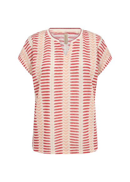 Soya Concept - ARETHA 45 - V.Neck printed cap sleeve top
