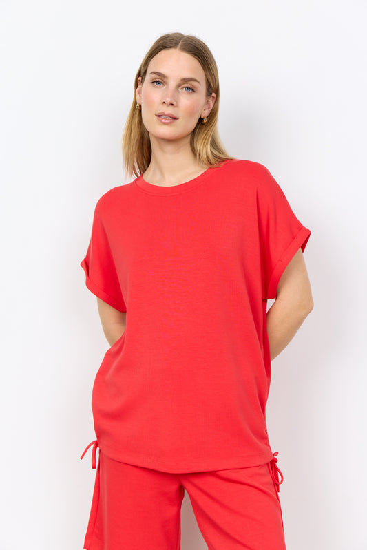 Soya Concept - BANU 306 - Short sleeve drawstring side sweater