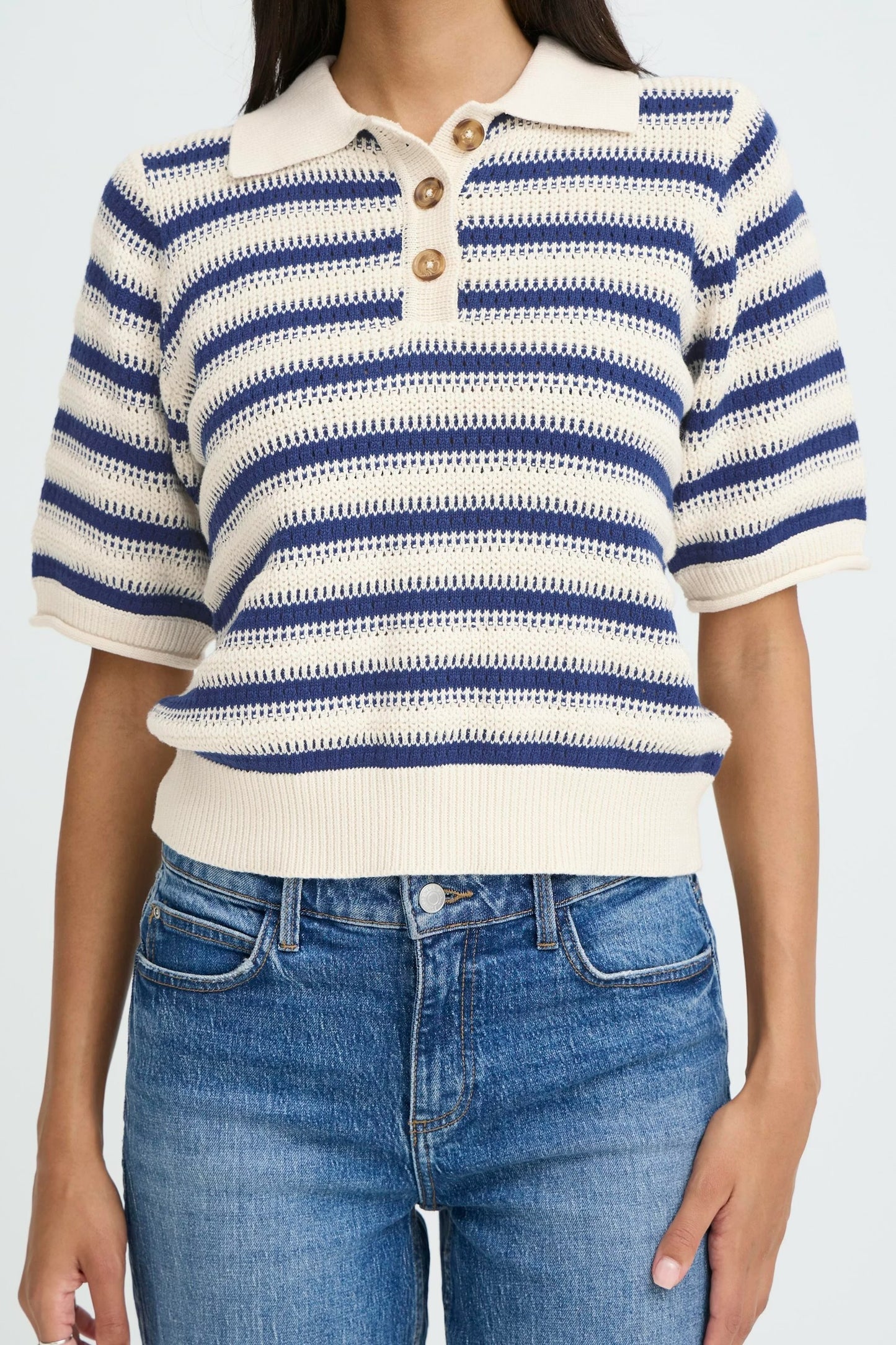 B.Young - MIKALA - Stripe short sleeve knit