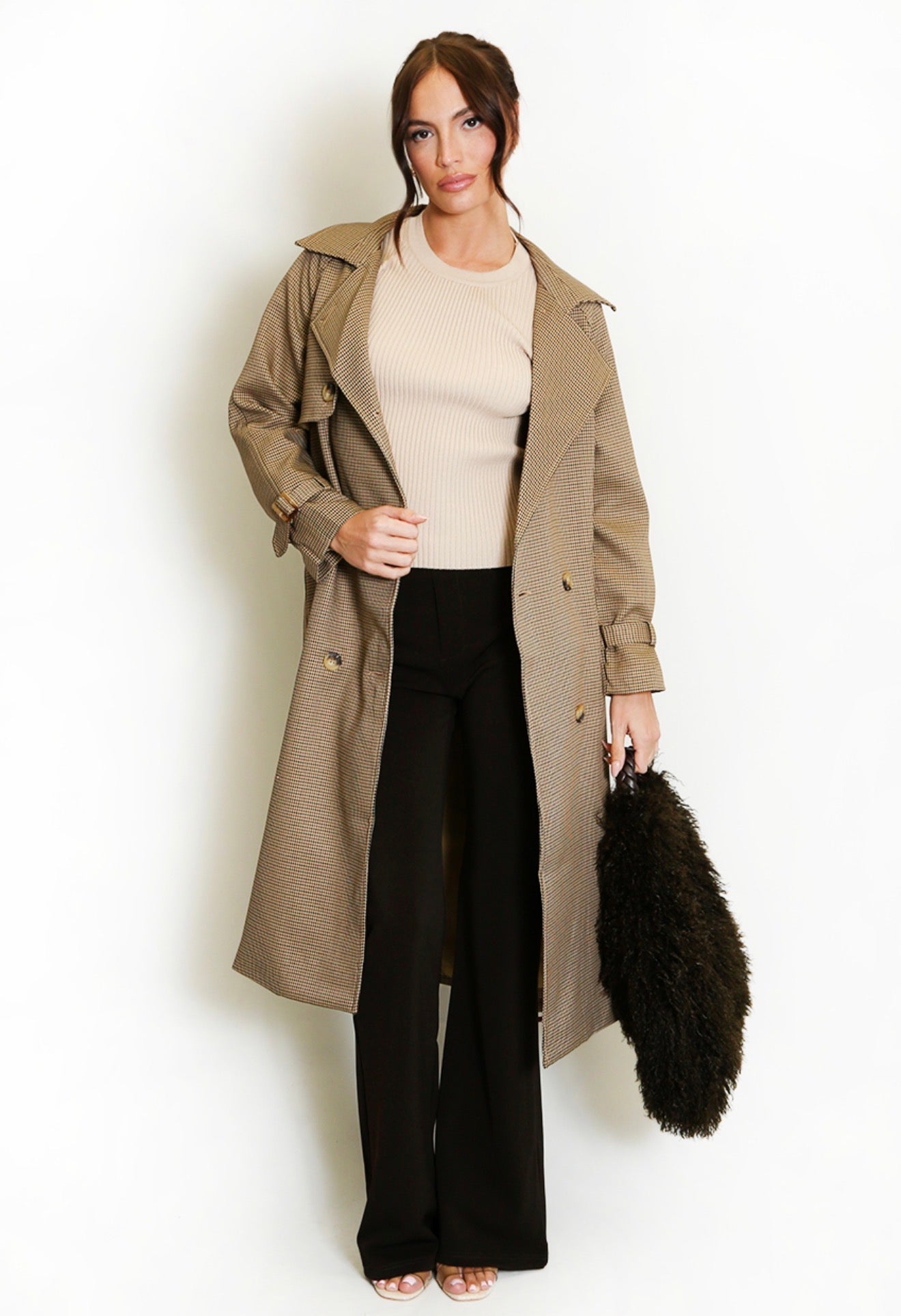 NICOLA - Checked trench coat