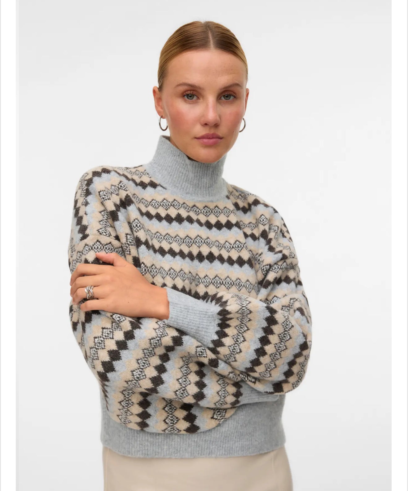 Vero Moda - GAIVA - Printed high neck knitted jumper