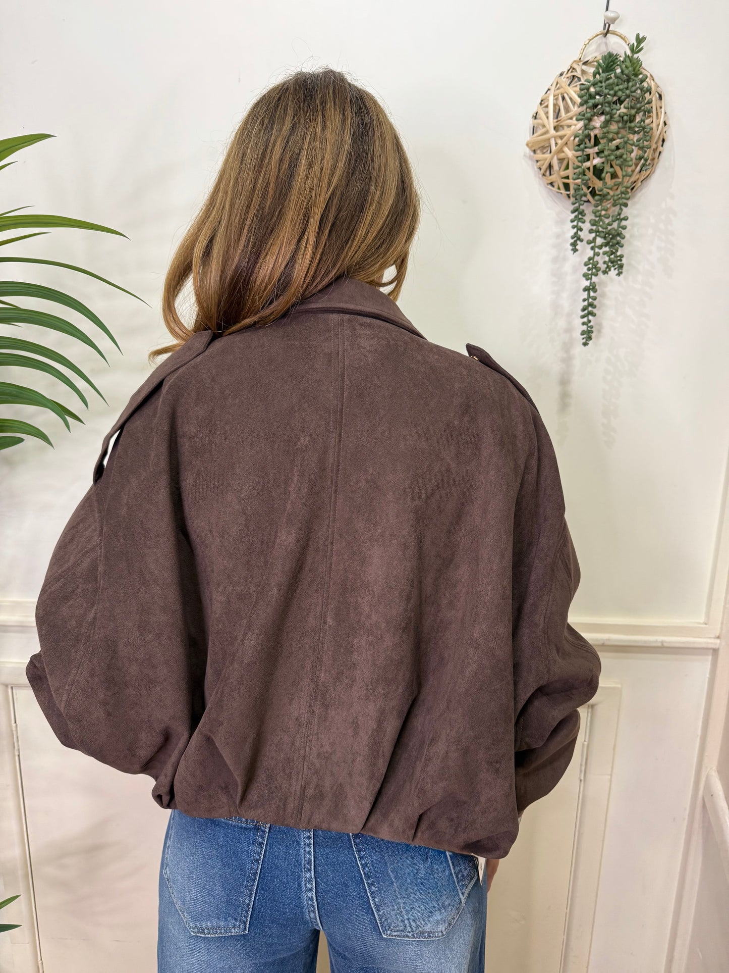 TINLEE - Faux suede puffball bomber jacket