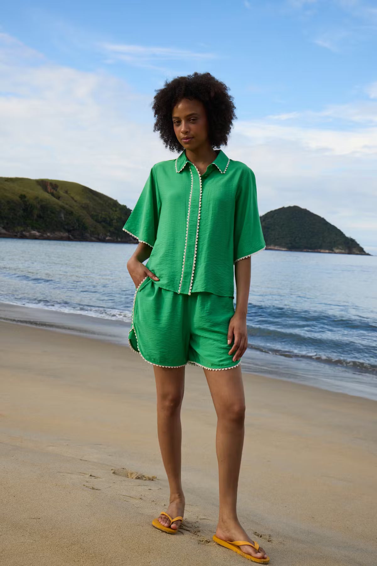 ICHI - LENI - Scalloped edge shirt
