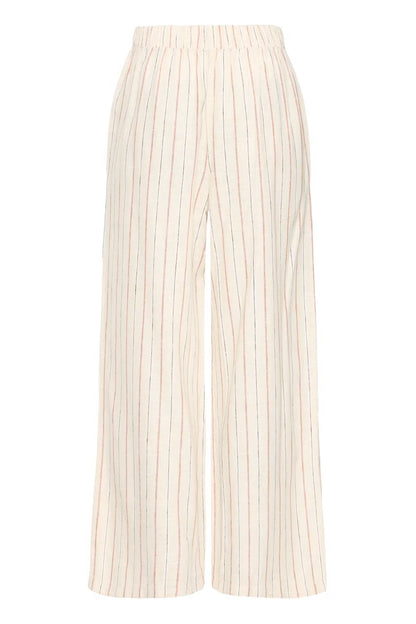 ICHI - LINNO PA4 a Pinstripe linen trousers