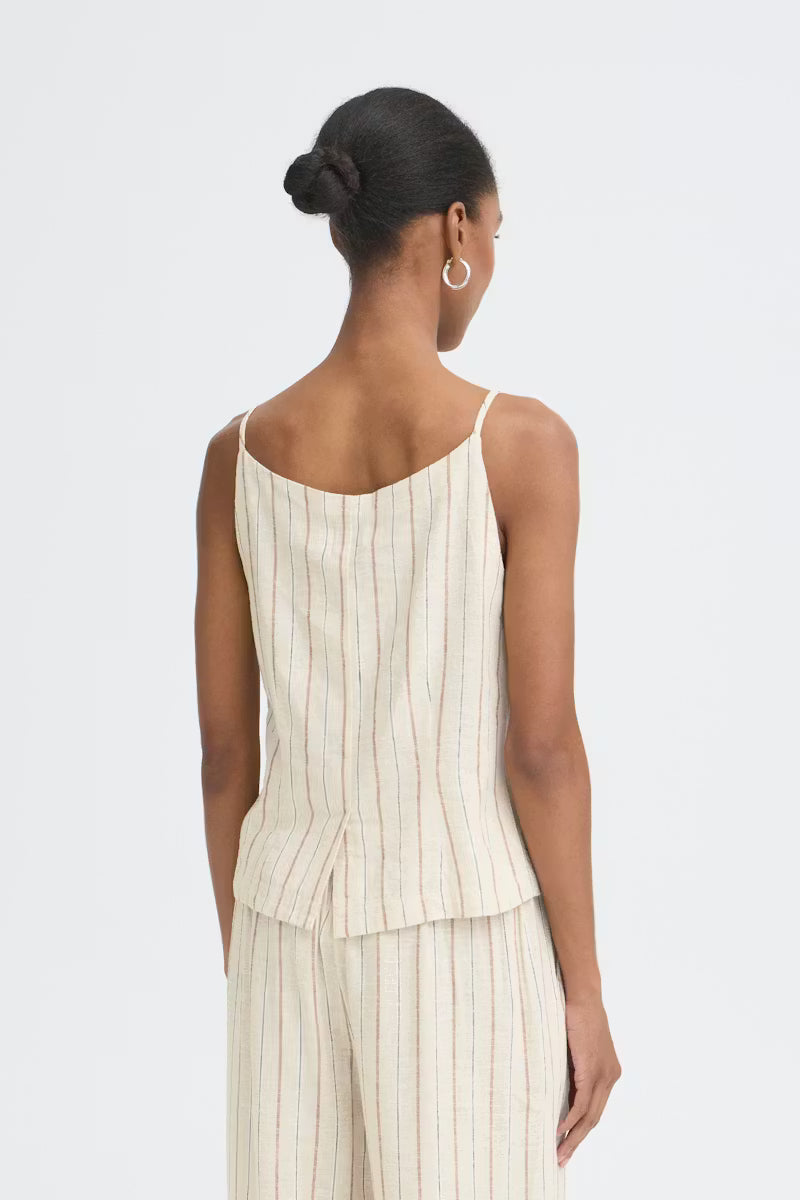ICHI - LINNO WA2 - Pinstripe linen waistcoat