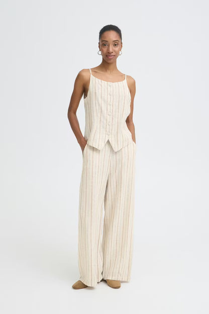 ICHI - LINNO WA2 - Pinstripe linen waistcoat
