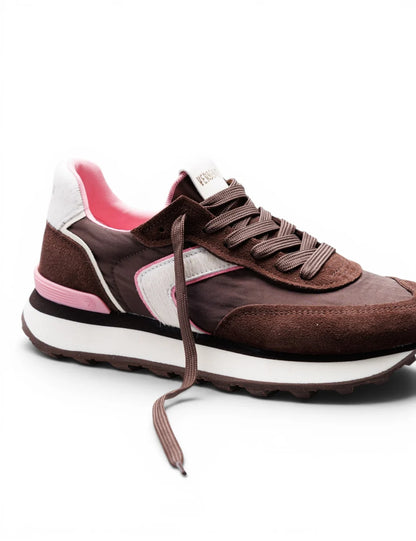 VERBENAS Footwear - CLODETTE - Pink trim trainer