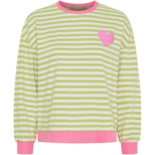 Marta - VILDA - Stripe heart detail long sleeve top