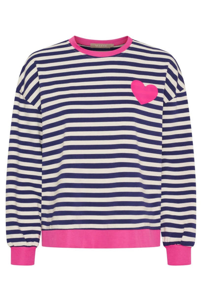 Marta - VILDA - Stripe heart detail long sleeve top