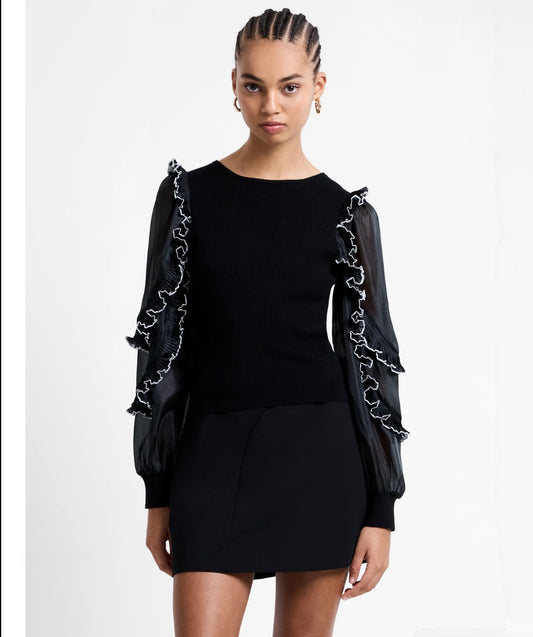 French Connection - 78ZAJ - Ruffle sleeve knitted top