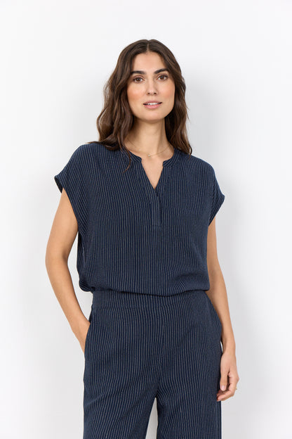Soya Concept - CANNIE 1 - Pinstripe cap sleeve top