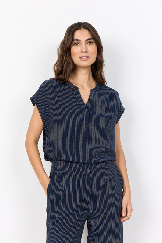Soya Concept - CANNIE 1 - Pinstripe cap sleeve top