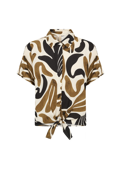 Soya Concept - Printed tie front shirt