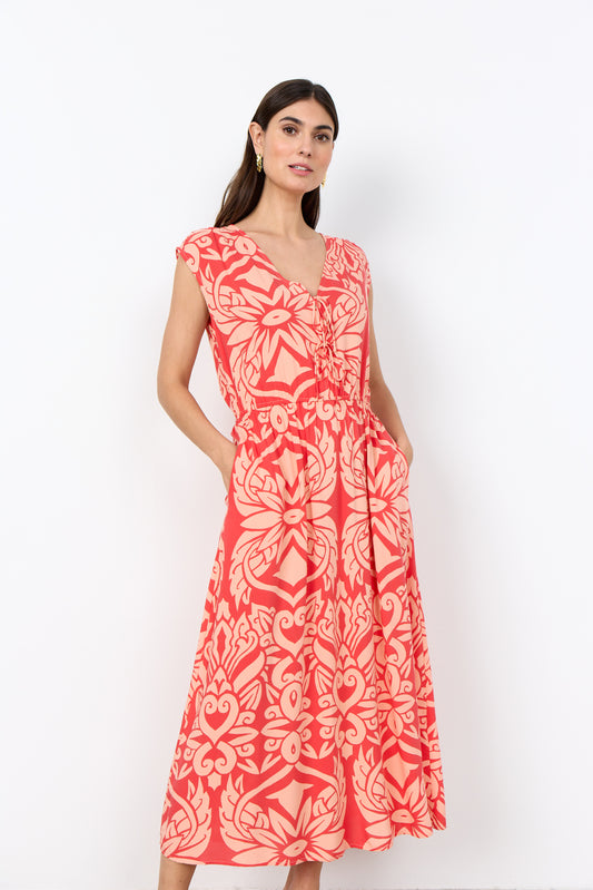 Soya Concept - FELONE 3 - Printed v.neck midi dress