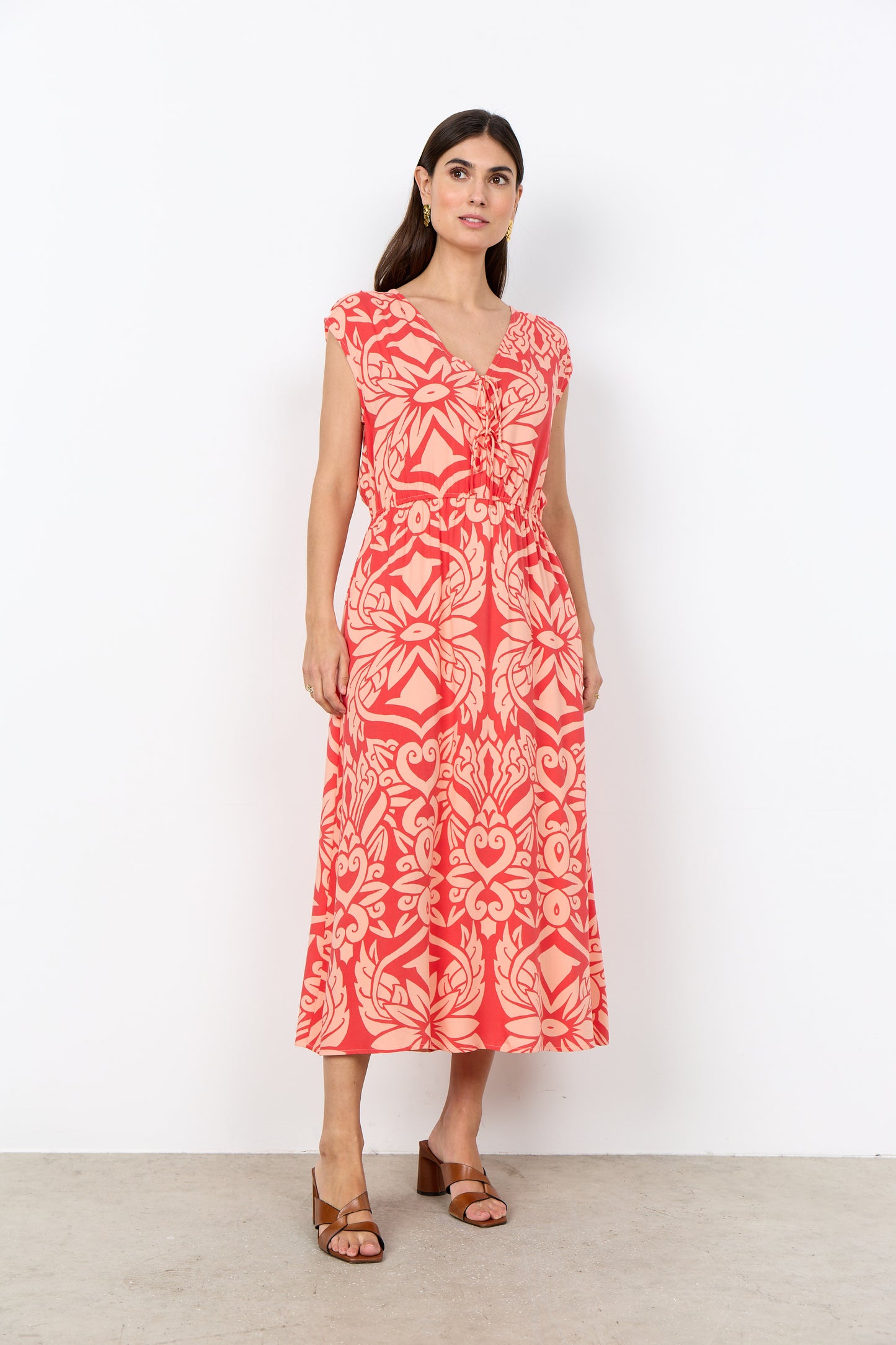 Soya Concept - FELONE 3 - Printed v.neck midi dress