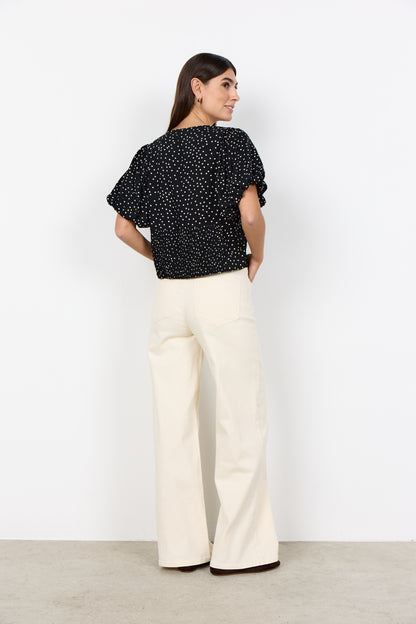 Soya Concept - GILDA 1 - Polka dot puff sleeve v.neck top