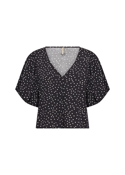 Soya Concept - GILDA 1 - Polka dot puff sleeve v.neck top