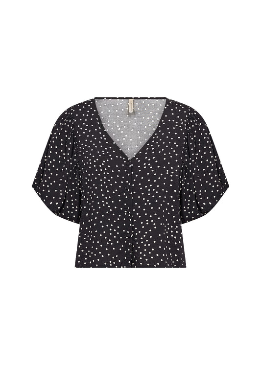 Soya Concept - GILDA 1 - Polka dot puff sleeve v.neck top