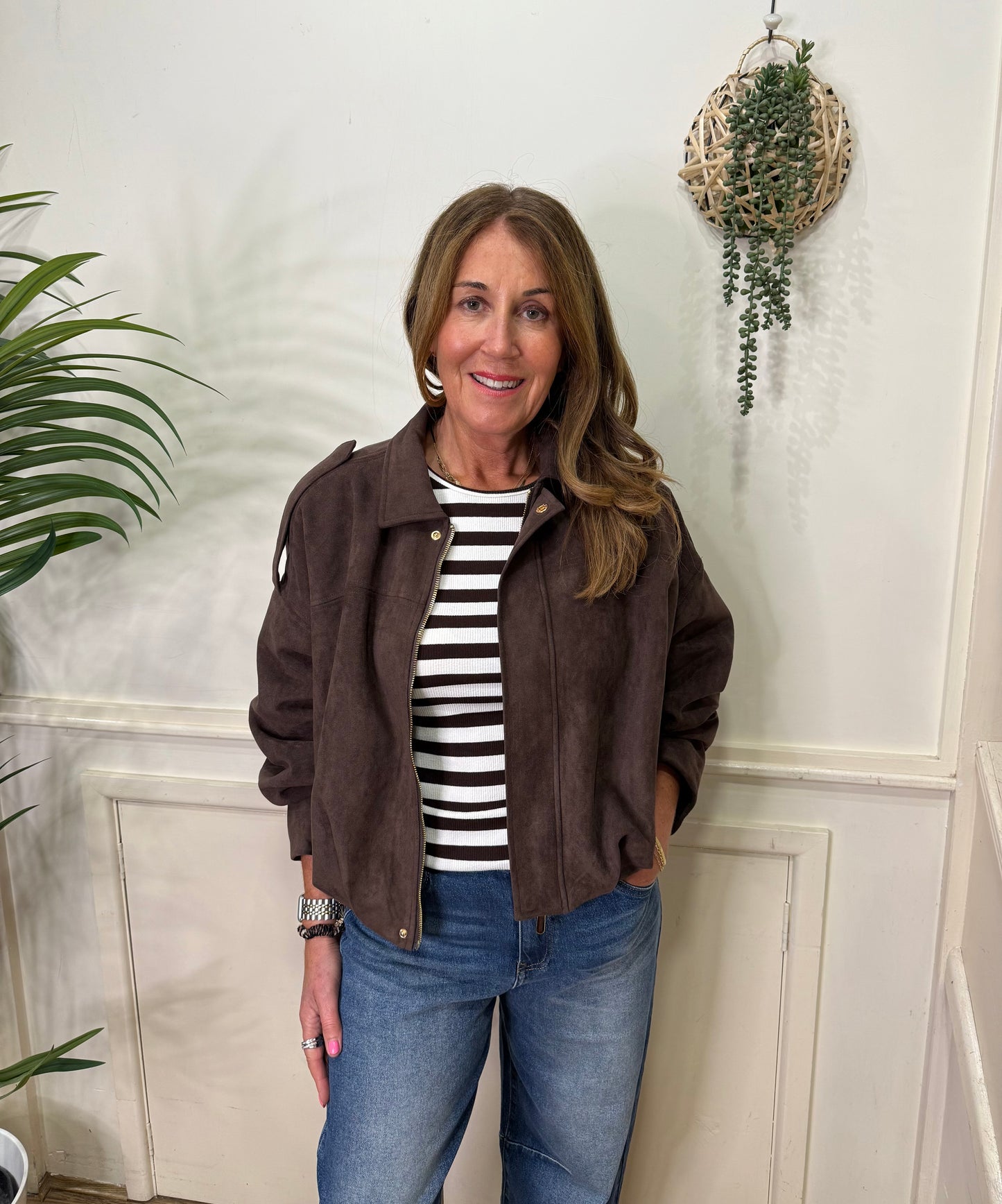 TINLEE - Faux suede puffball bomber jacket