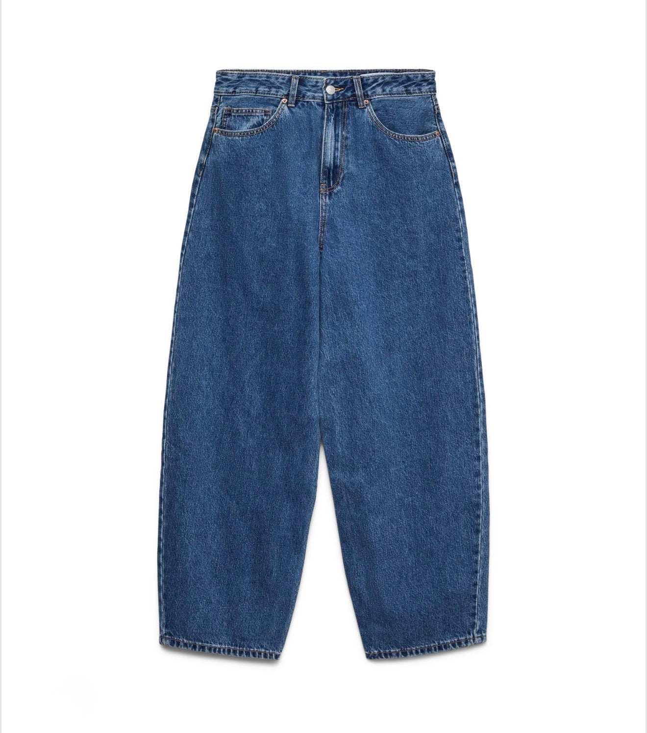 Vero Moda - BILLIE - Barrel High rise ankle jeans - Mid Denim
