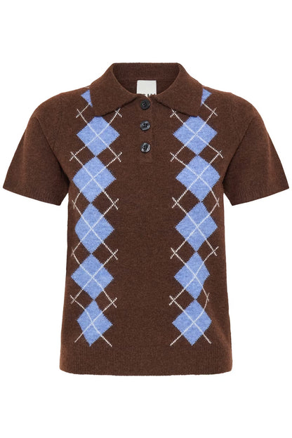 ICHI - DASILA SS3 - Argyle Knitted polo