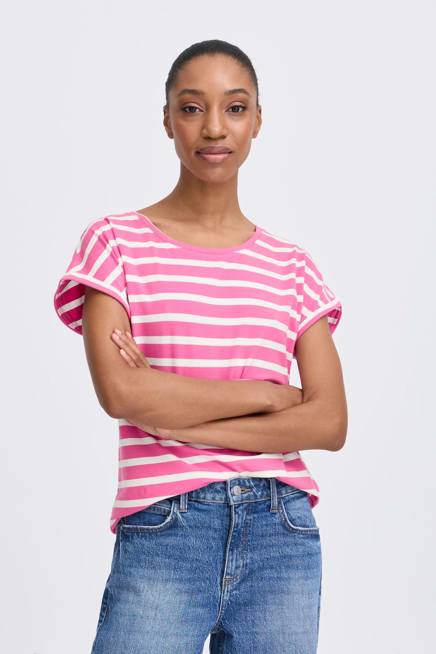 B.Young - PAMILA - Cap sleeve stripe t.shirt