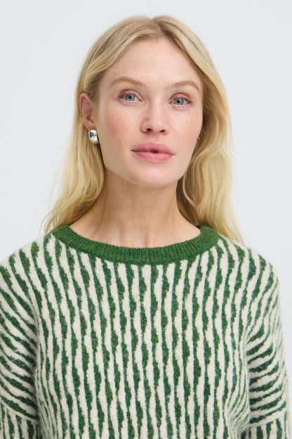 B.Young - OJULA - Wavy print long sleeve knitted jumper